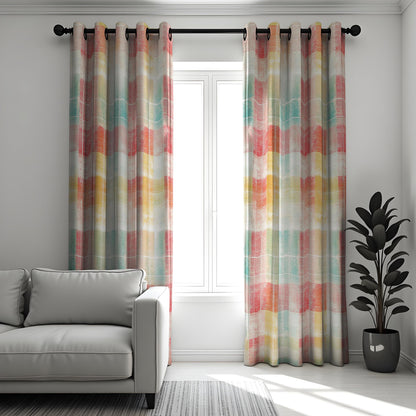 Pastel Plaid Curtains, Checkered Made to Measure Drapes