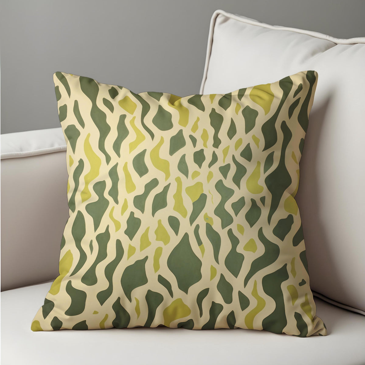 Green Abstract Velvet Cushion Cover, Organic Pillow Case