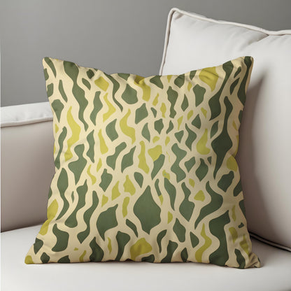 Green Abstract Velvet Cushion Cover, Organic Pillow Case