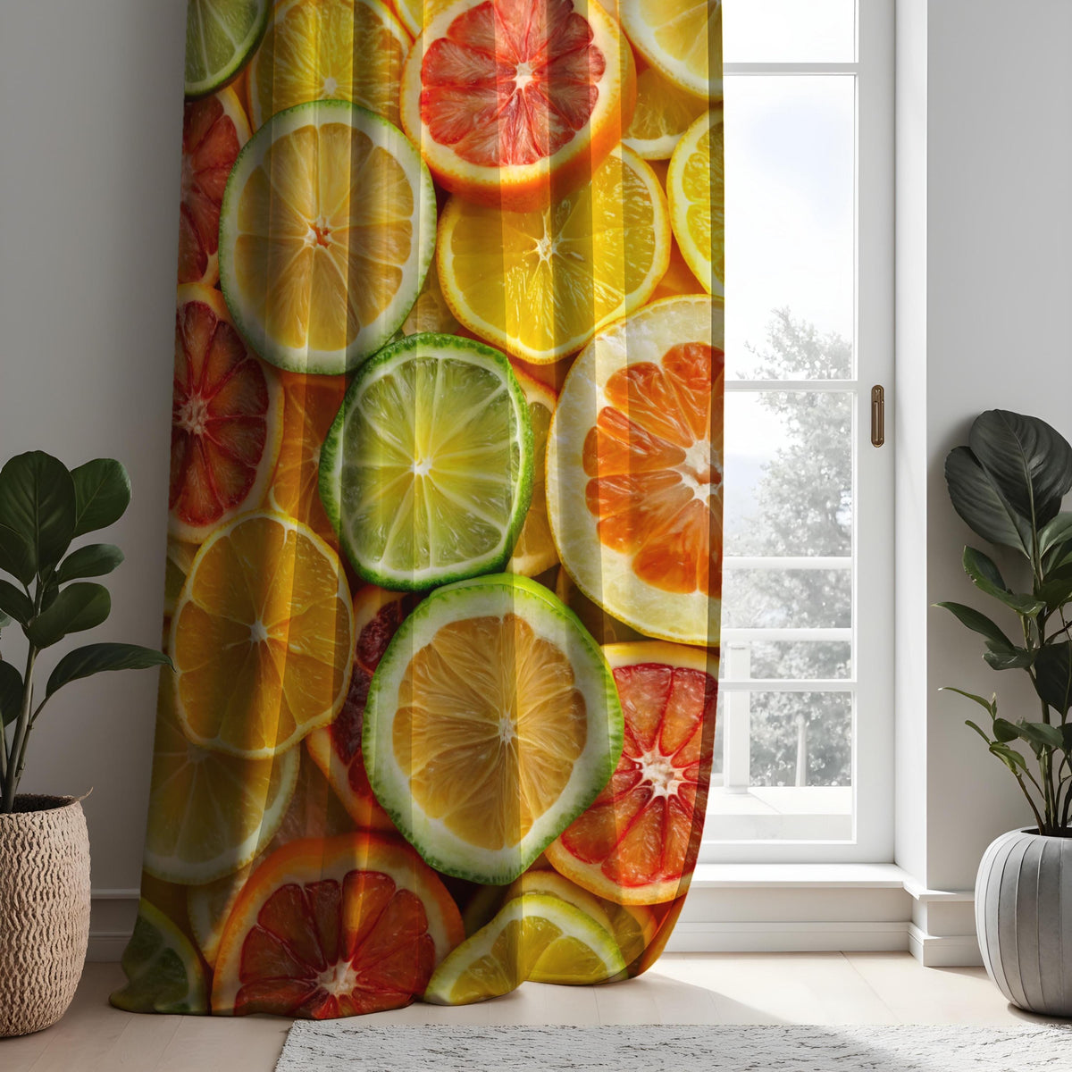 Citrus Fruit Kitchen Curtains, Lemon Lime Orange Drapes