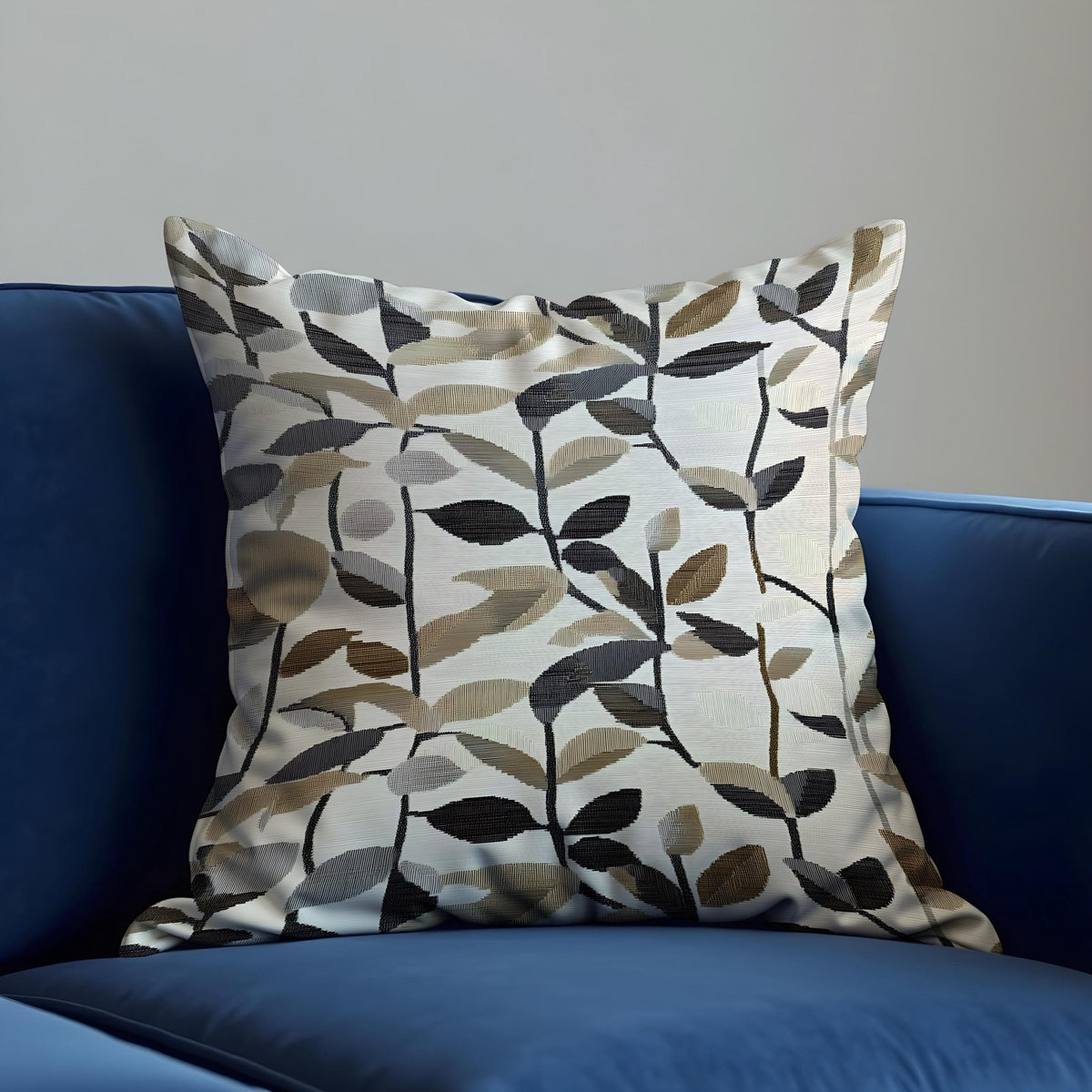 Neutral Leaf Cushion Cover, Earth Tone Pillow Case