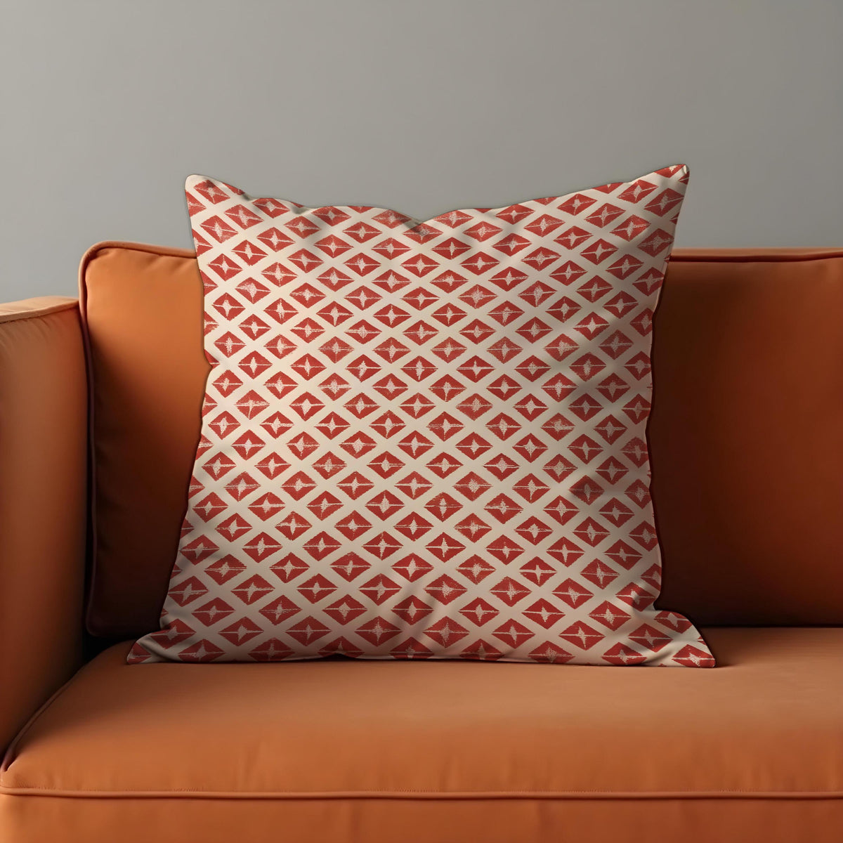 Terracotta Cushion Cover, Rust Boho Throw Pillow Case