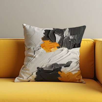 Monochrome Abstract Cushion Cover, Brushstroke Throw Pillow Cover