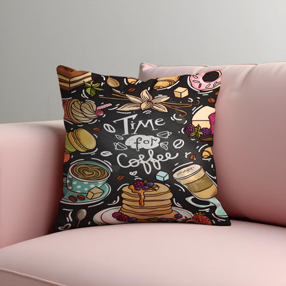 Coffee Throw Pillow Cover, Cafe Style Sweets Cushion Case