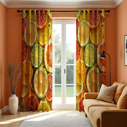 Citrus Fruit Kitchen Curtains, Lemon Lime Orange Drapes