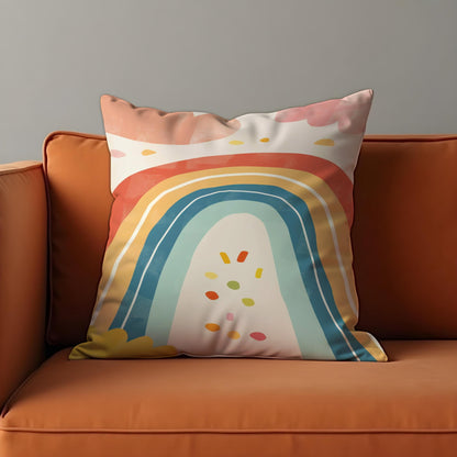 Rainbow Cushion Cover, Colorful Kids Room Throw Pillow Cover