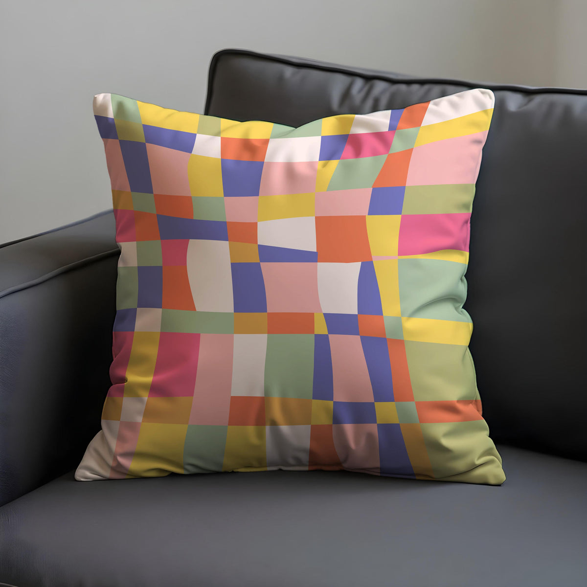 Colorful Patchwork Throw Pillow Cover, Cushion Case