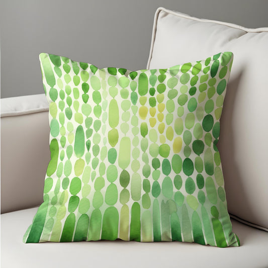 Green Watercolor Droplet Cushion Cover, Modern Abstract Pillow Cover