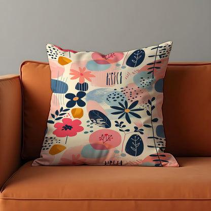 Abstract Floral Cushion Cover, Botanical Pillow Case
