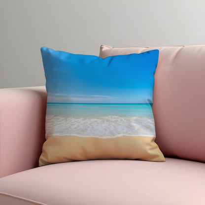 Tropical Beach Cushion Cover, Calm Ocean Pillow Case
