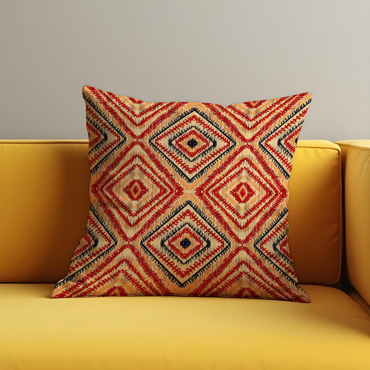 Warm Red Tribal Throw Pillow Cover, Bold Geometric Cushion Case