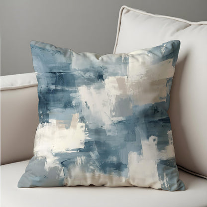 Abstract Blue Cushion Cover, Modern Painterly Throw Pillow Case