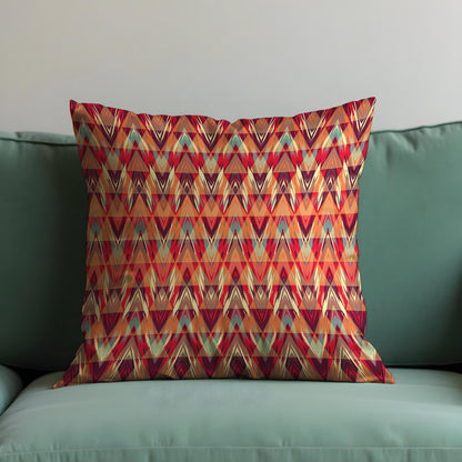 Boho Tribal Chevron Cushion Cover, Vibrant Geometric Pillow Case
