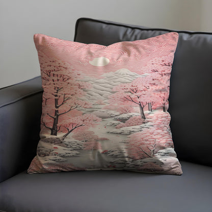 Cherry Blossom Cushion Cover, Japanese Throw Pillow Case