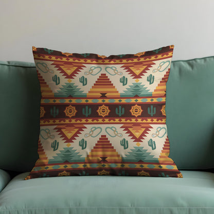 Southwestern Desert Cushion Cover, Cactus & Pyramid Pillow Case