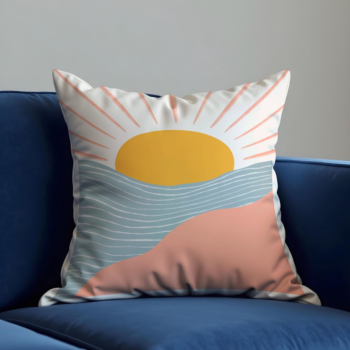 Sunrise Landscape Cushion Cover, Boho Throw Pillow Case