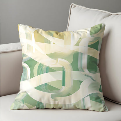Green Abstract Cushion Cover, Brushstroke Pillow Case