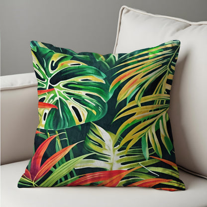 Jungle Monstera Cushion Cover, Tropical Pillow Case