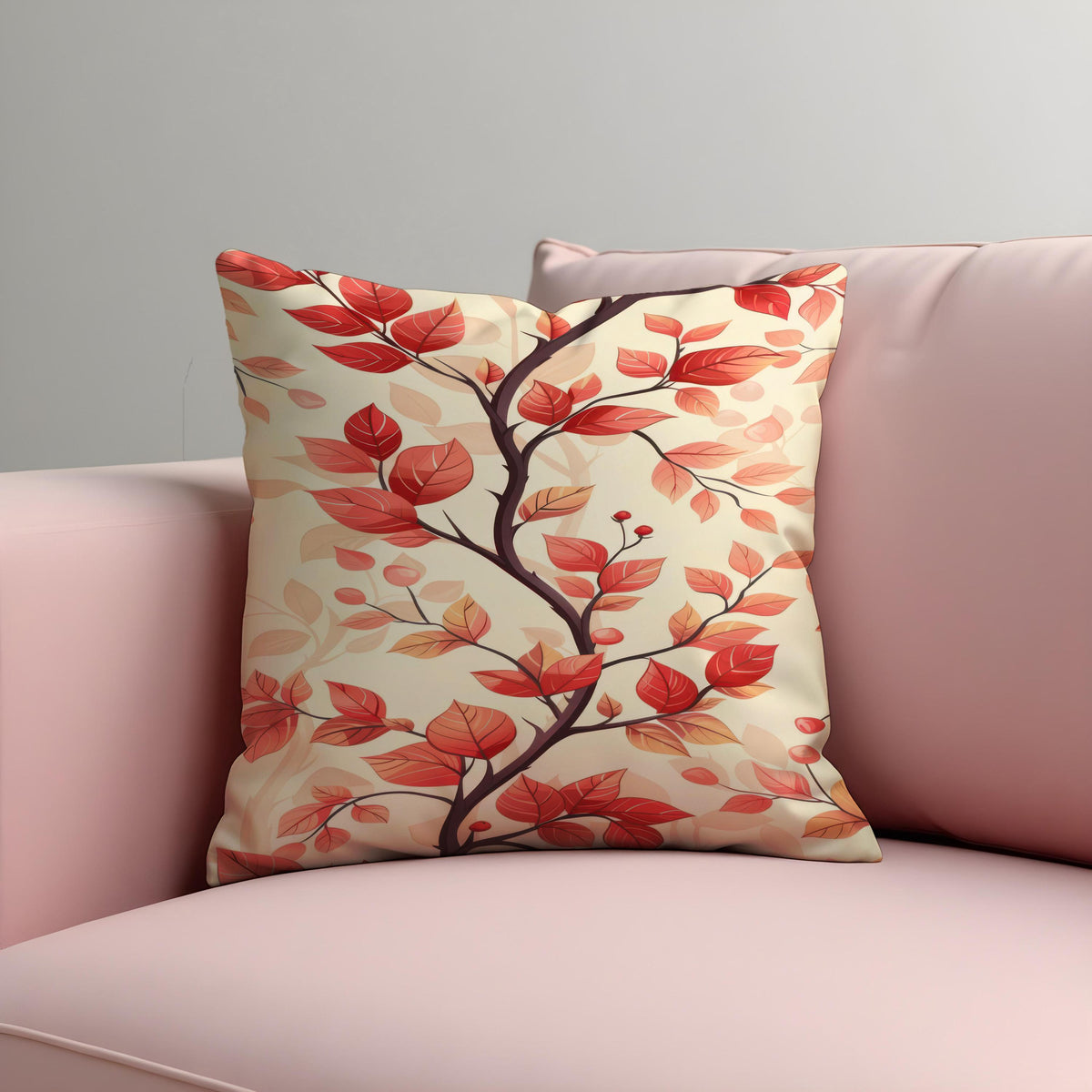 Floral Cushion Cover, Botanical Leaf Modern Throw Pillow Case