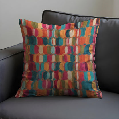 Colorful Abstract Dot Cushion Cover, Teal & Coral Pillow Cover