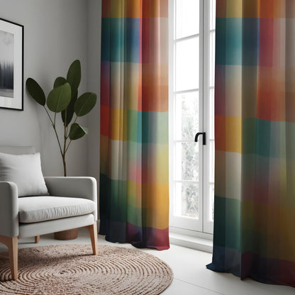 Colorful Rainbow Ombre Curtains, Gradient Window Drapes
