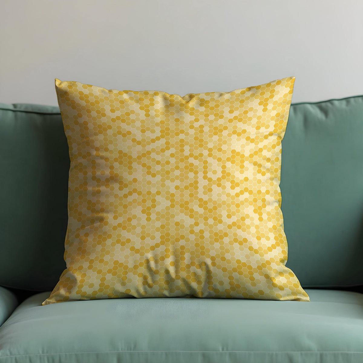 Yellow Honeycomb Pillow Cover, Hexagon Cushion Case
