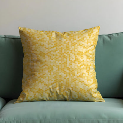 Yellow Honeycomb Pillow Cover, Hexagon Cushion Case