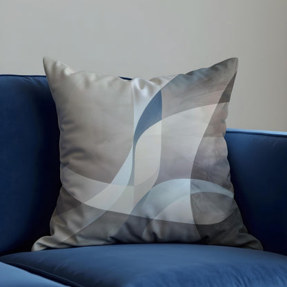 Neutral Wave Cushion Cover, Minimal Throw Pillow Case