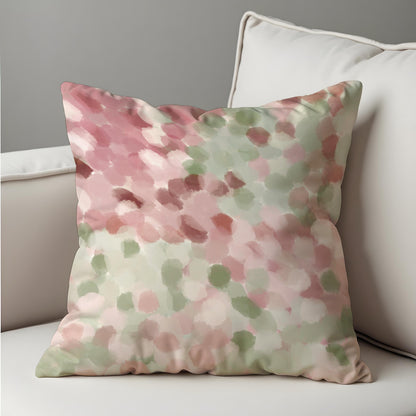 Blush Pink Watercolor Cushion Cover, Abstract Dot Pattern Pillow Case