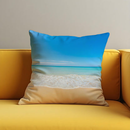 Tropical Beach Cushion Cover, Calm Ocean Pillow Case