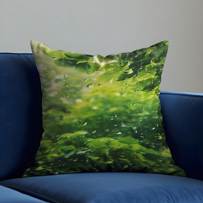 Green Rainforest Cushion Cover, Nature Inspired Throw Pillow Case