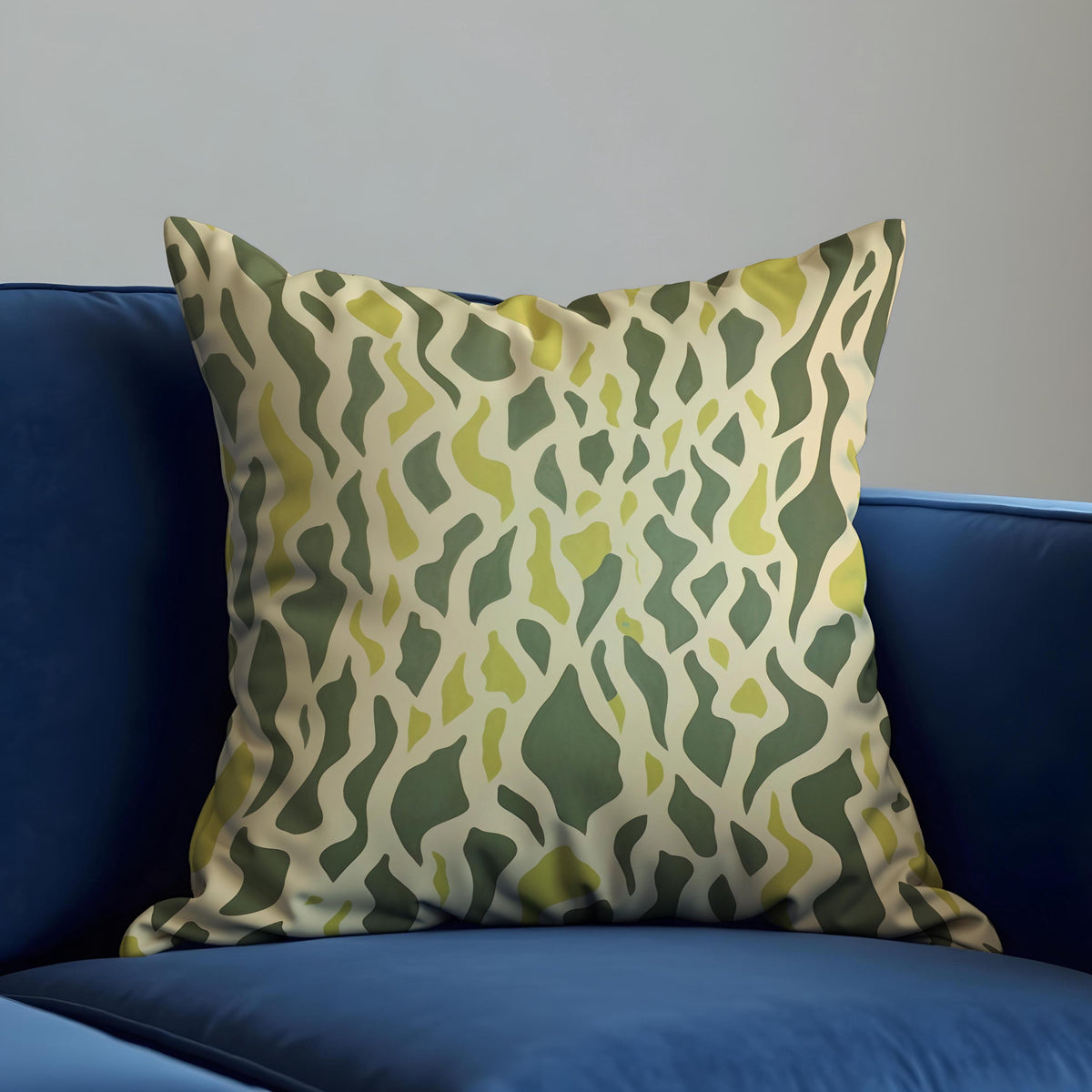 Green Abstract Velvet Cushion Cover, Organic Pillow Case