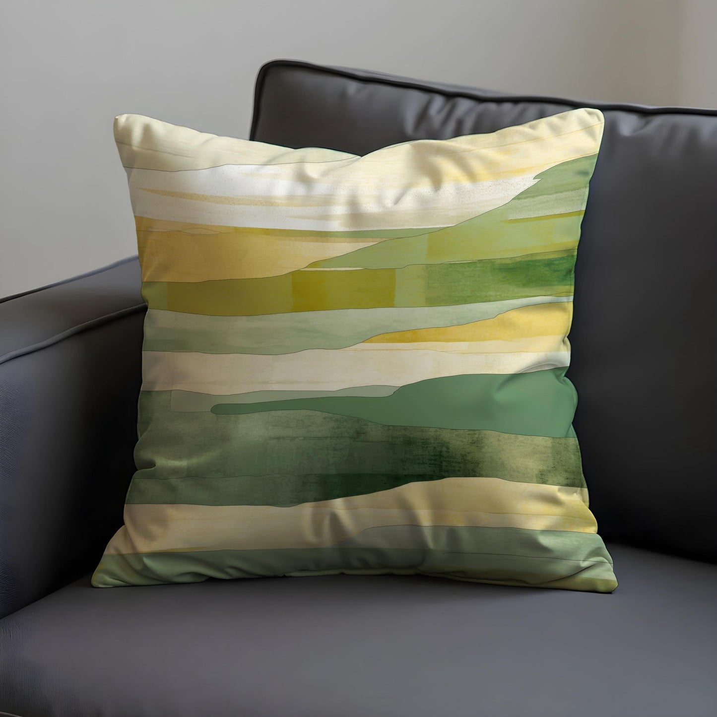 Earthy Landscape Cushion Cover, Abstract Nature Throw Pillow Cover