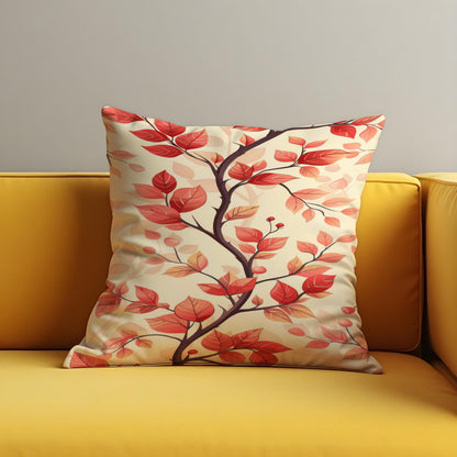 Floral Cushion Cover, Botanical Leaf Modern Throw Pillow Case