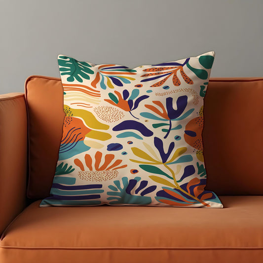 Colorful Tropical Cushion Cover, Boho Throw Pillow Case