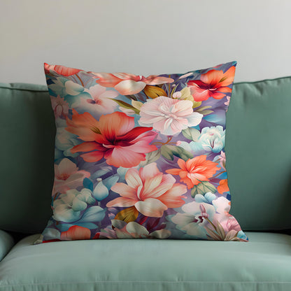 Bloom Cushion Cover, Soft Coral & Blush Flowers Pillow Case