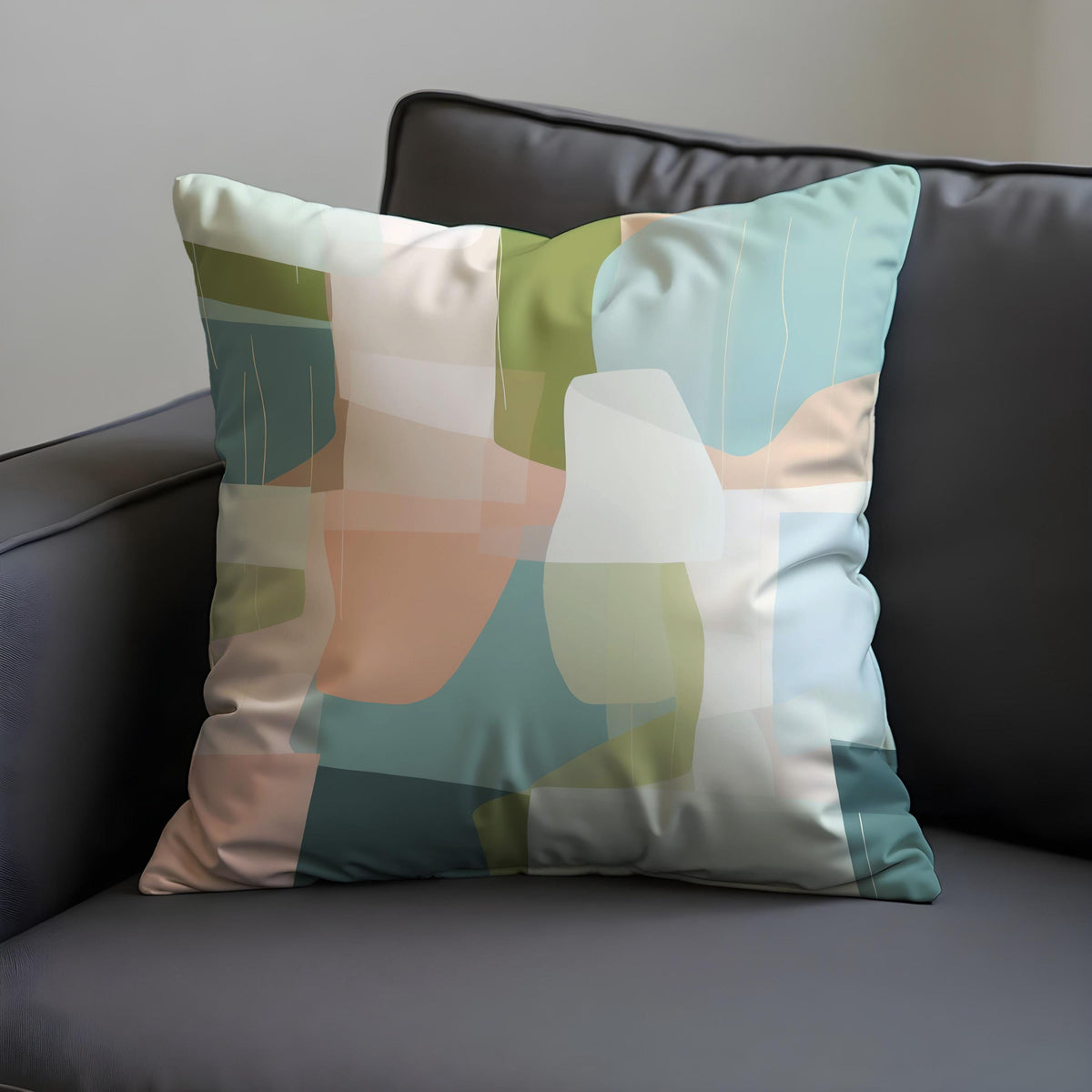 Pastel Abstract Throw Pillow Cover, Geometric Cushion Case