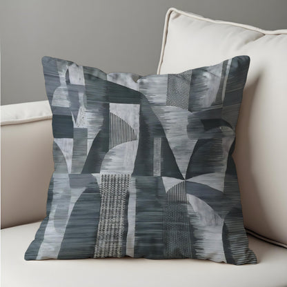Grey Abstract Cushion Cover, Modern Geometric Throw Pillow Case