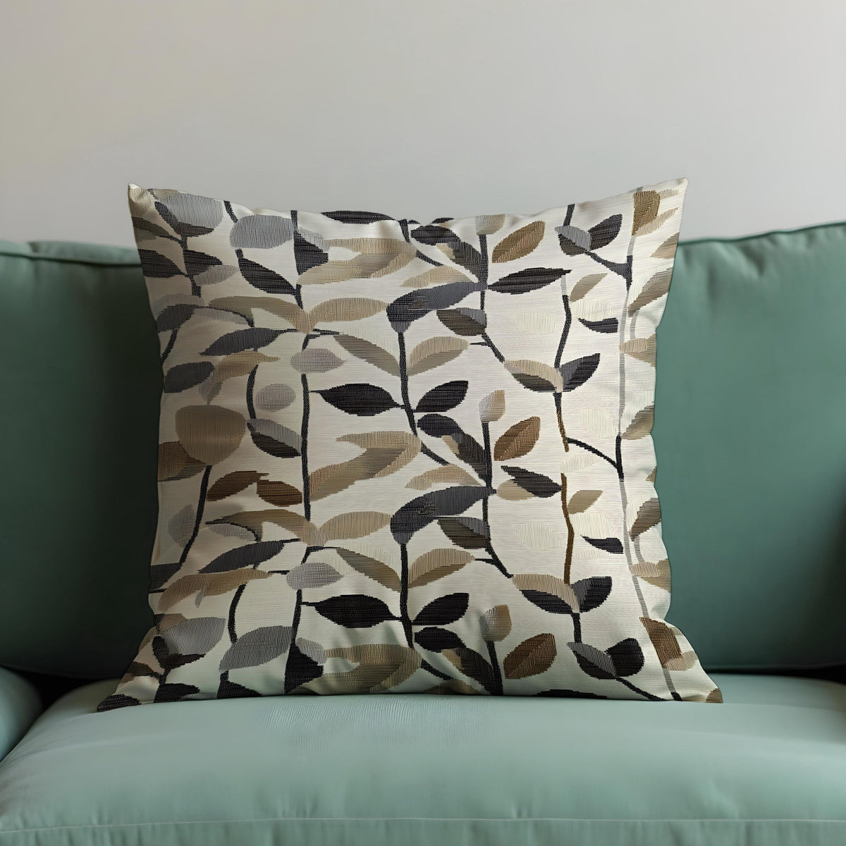Neutral Leaf Cushion Cover, Earth Tone Pillow Case