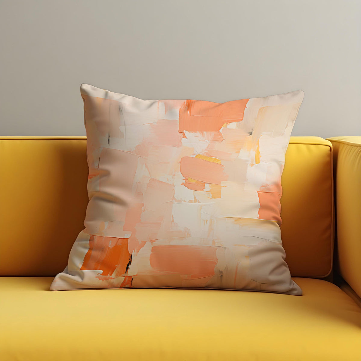 Peach Neutral Cushion Cover, Abstract Pillow Case