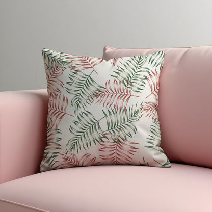Tropical Palm Leaf Cushion Cover, Botanical Throw Pillow Cover