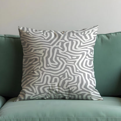Modern Abstract Cushion Cover, Grey and White Geometric Pillow Cover
