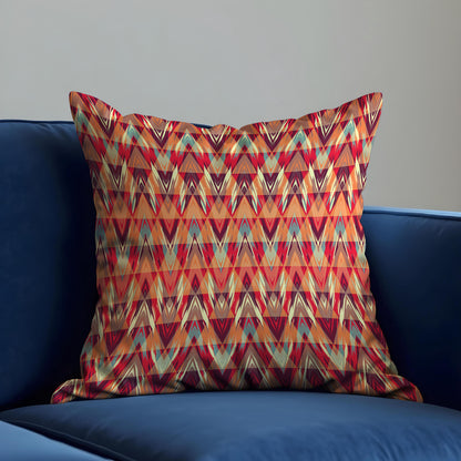 Boho Tribal Chevron Cushion Cover, Vibrant Geometric Pillow Case