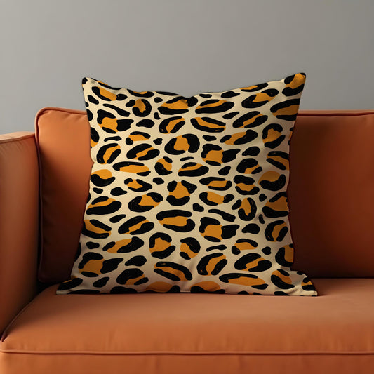Wild Jungle Cushion Cover, Bold Leopard Safari Throw Pillow Cover