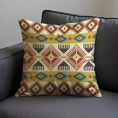Boho Tribal Cushion Cover, Colorful Aztec Geometric Pillow Case