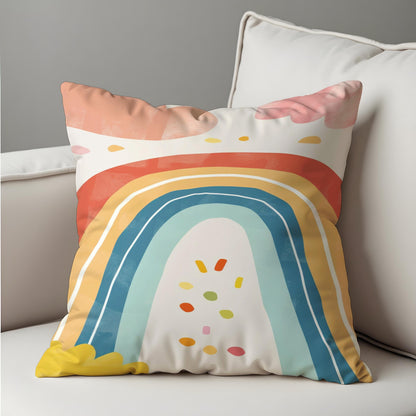 Rainbow Cushion Cover, Colorful Kids Room Throw Pillow Cover
