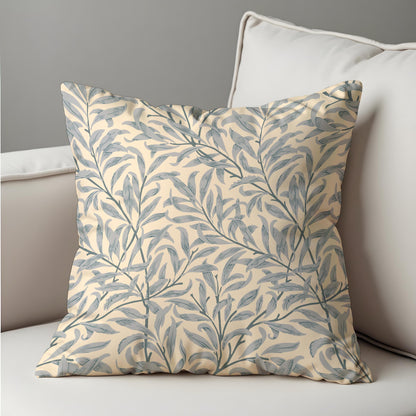 Willow Leaf Pattern Cushion Cover, Botanical Throw Pillowcase