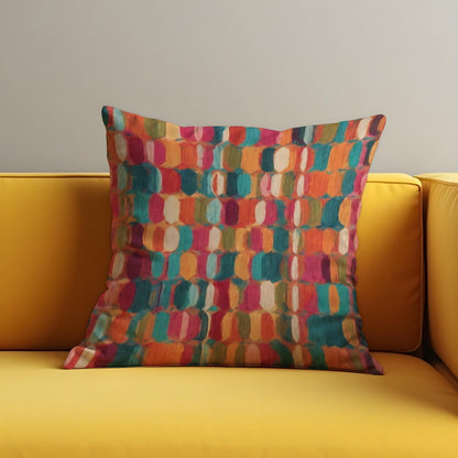 Colorful Abstract Dot Cushion Cover, Teal & Coral Pillow Cover