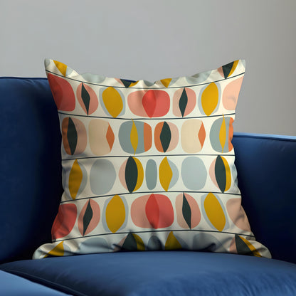 Retro Oval Pattern Cushion Cover, Mid Century Modern Pillow Cover