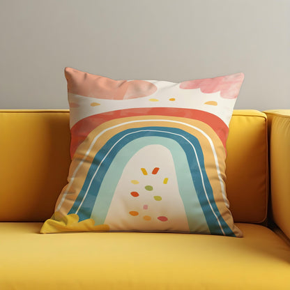 Rainbow Cushion Cover, Colorful Kids Room Throw Pillow Cover